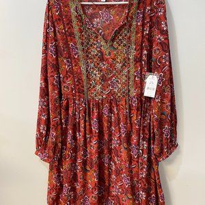 Time and Tru Peasant Dress, Size Large 12/14 (NWT)